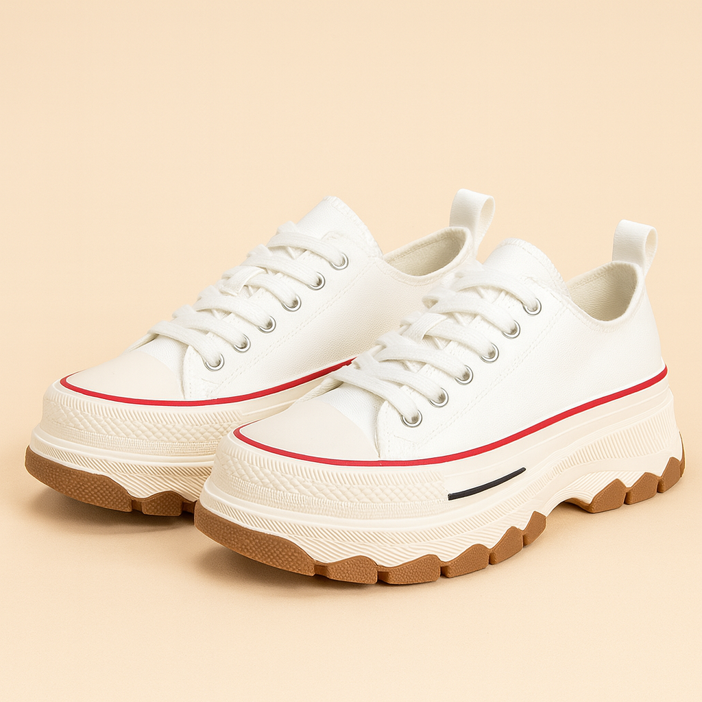 GAIAS - Zapatillas cómodas de tela con plataforma.