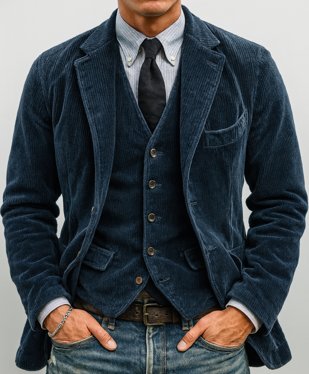 ADOLFO™ | CHAQUETA Y CHALECO DE PANA VINTAGE