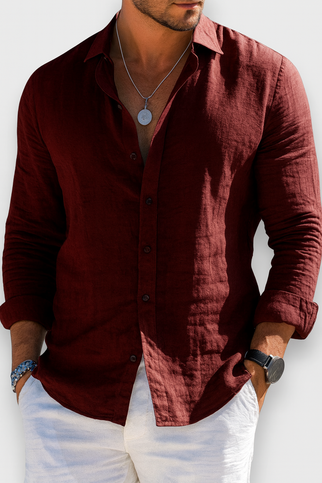 ADRIÁN – Camisa de Lino Slim Fit en Varios Colores