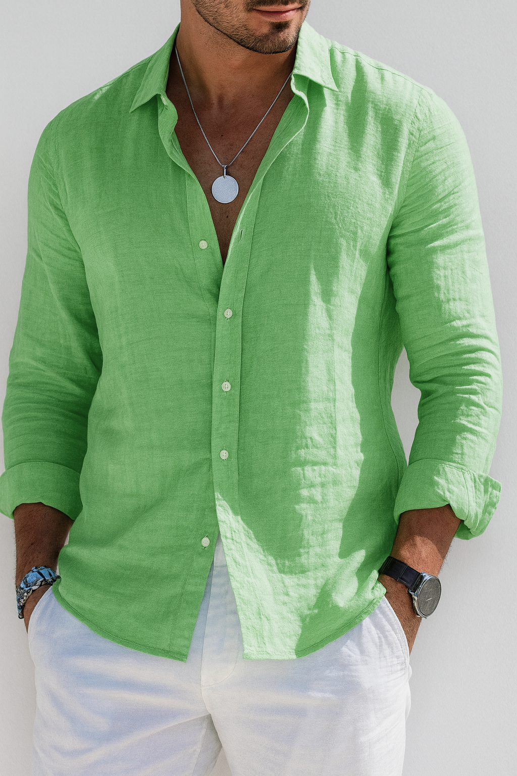 ADRIÁN – Camisa de Lino Slim Fit en Varios Colores