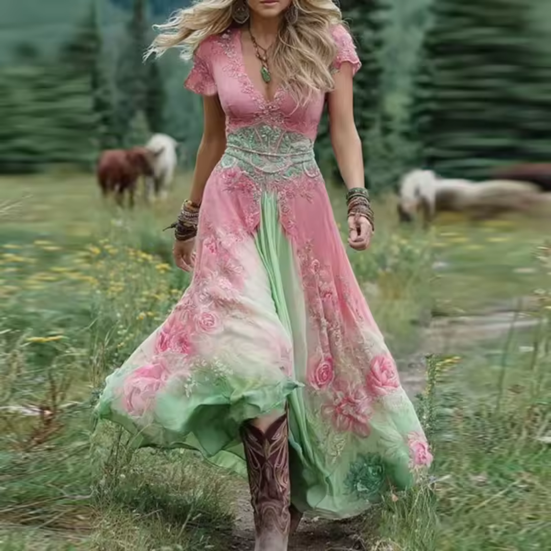 Artemisa | Vestido floral fluido y entallado