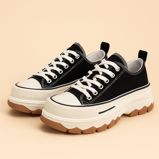 GAIAS - Zapatillas cómodas de tela con plataforma.