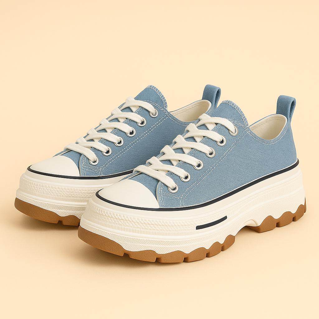 GAIAS - Zapatillas cómodas de tela con plataforma.