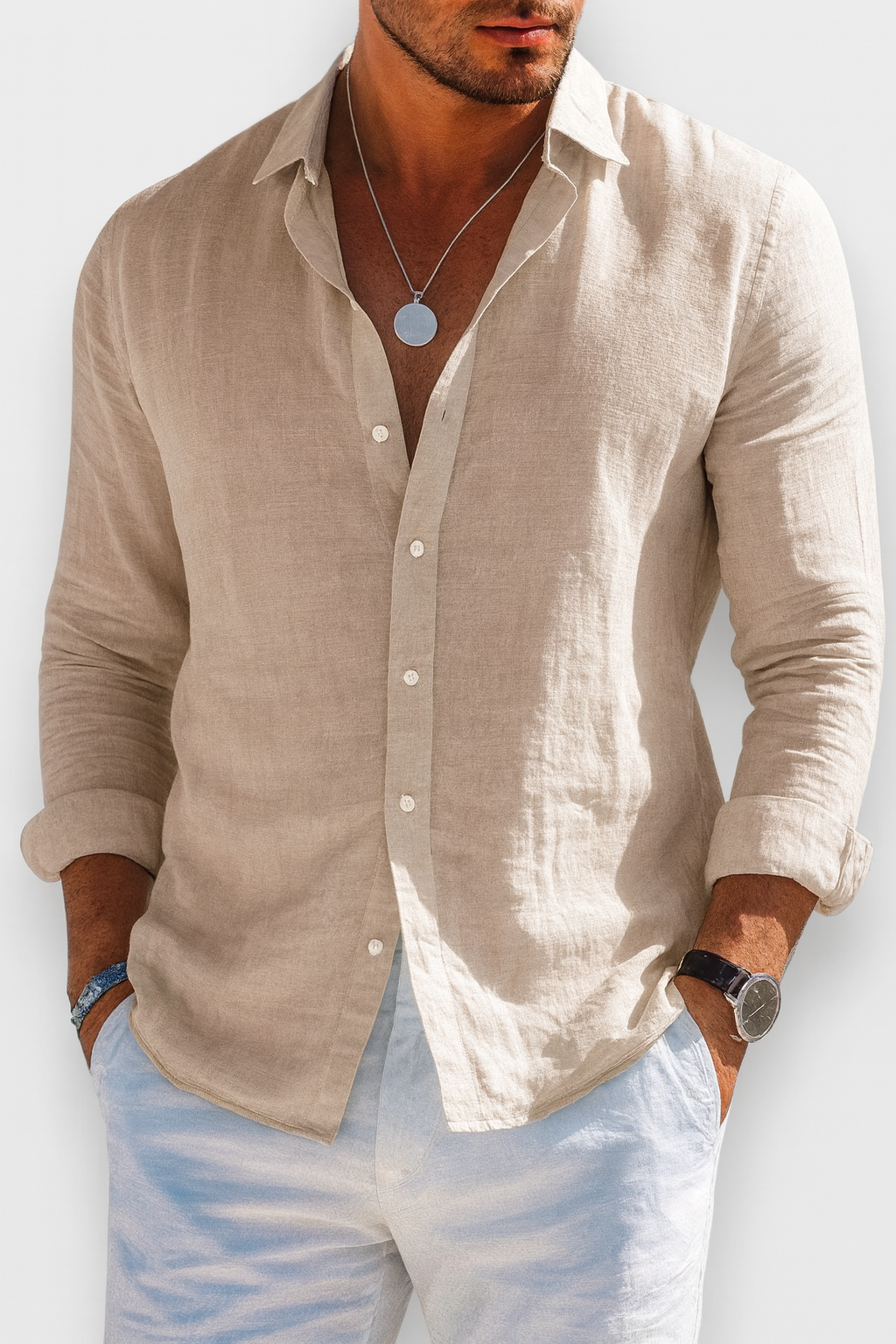 ADRIÁN – Camisa de Lino Slim Fit en Varios Colores