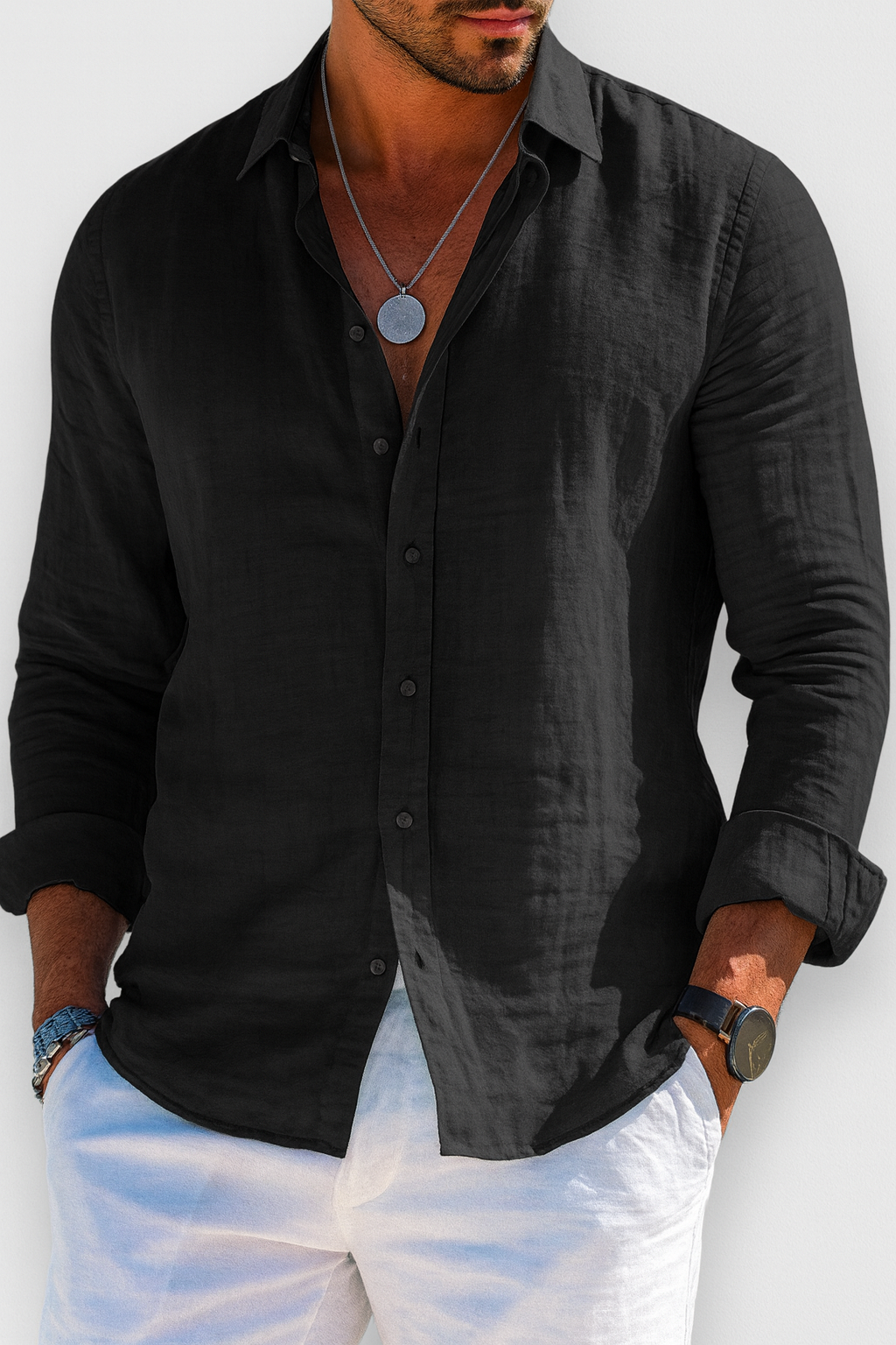 ADRIÁN – Camisa de Lino Slim Fit en Varios Colores