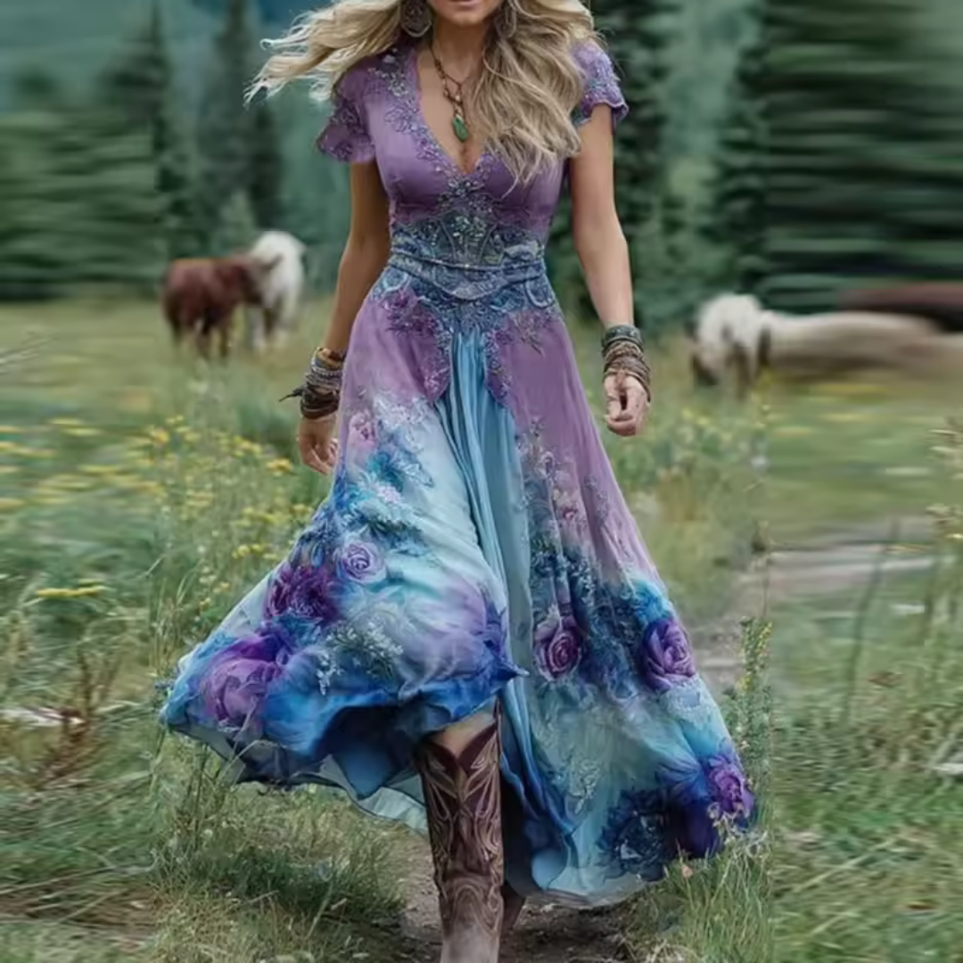 Artemisa | Vestido floral fluido y entallado