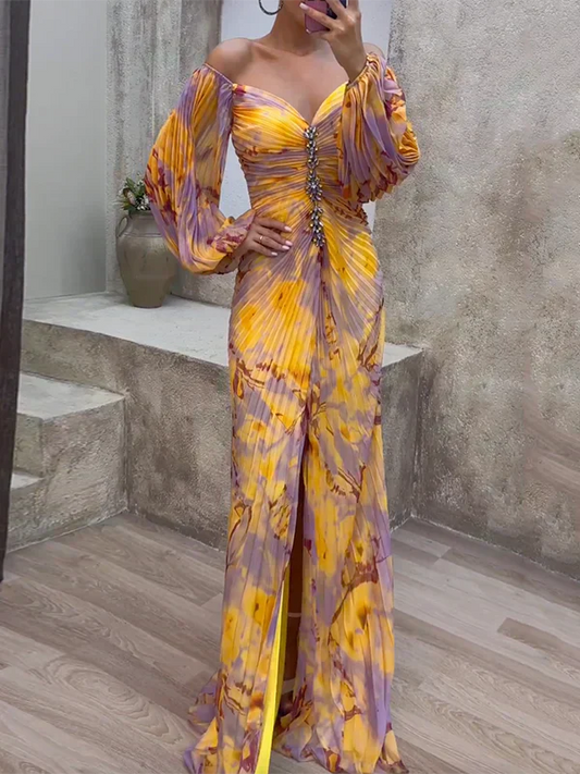 Coralié™ | VESTIDO LARGO CON ESCOTE EN V