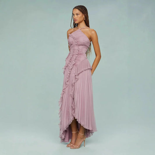 OLAYA | VESTIDO LARGO CON VOLANTES