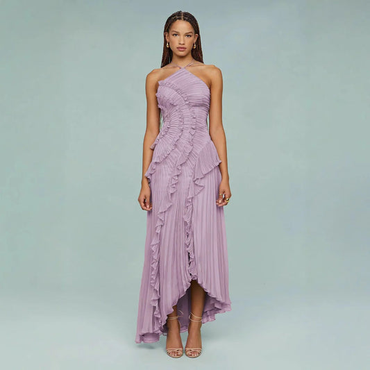 OLAYA | VESTIDO LARGO CON VOLANTES