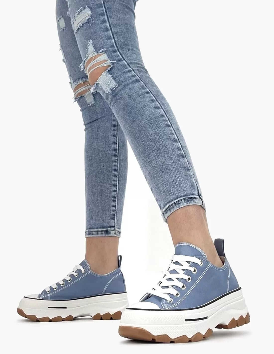 GAIAS - Zapatillas cómodas de tela con plataforma.